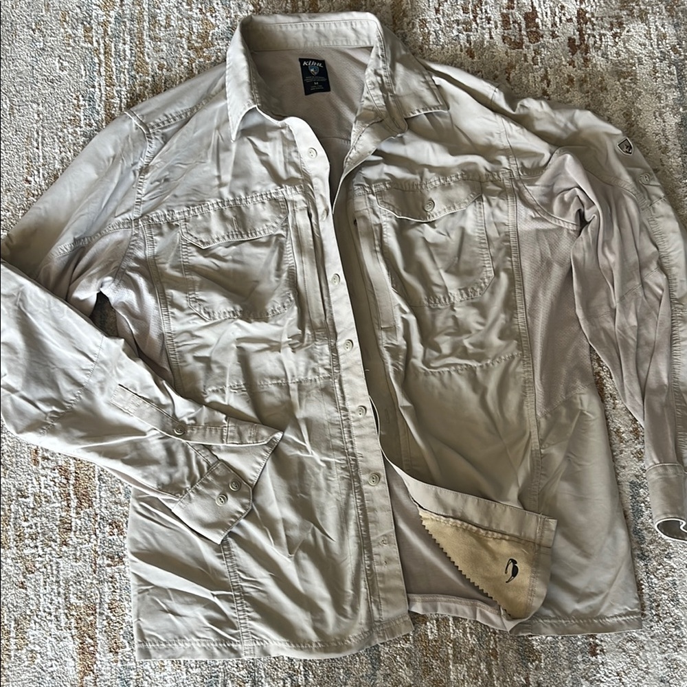 Men's Beige Button-Up Jacket